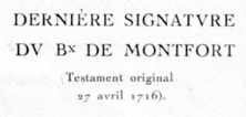 Signature de Saint Louis Marie